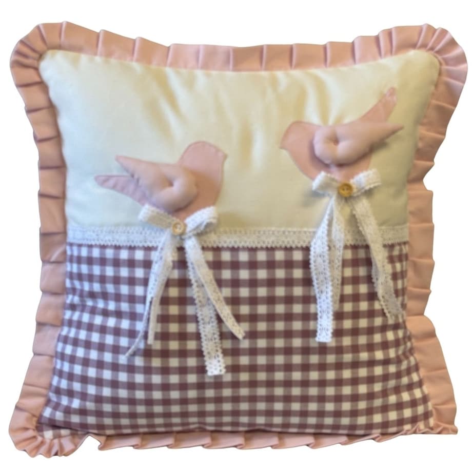 Poszewka Różowe Ptaszki - 45cm x 45cm