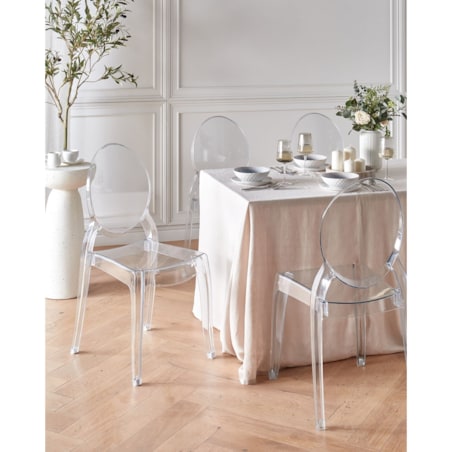 Zestaw 4 krzeseł do jadalni MERTON Przezroczysty