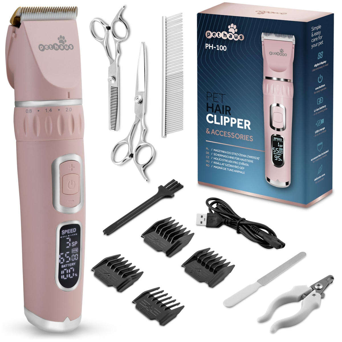 Maszynka do strzyżenia zwierząt profesjonalna zestaw Pethaus