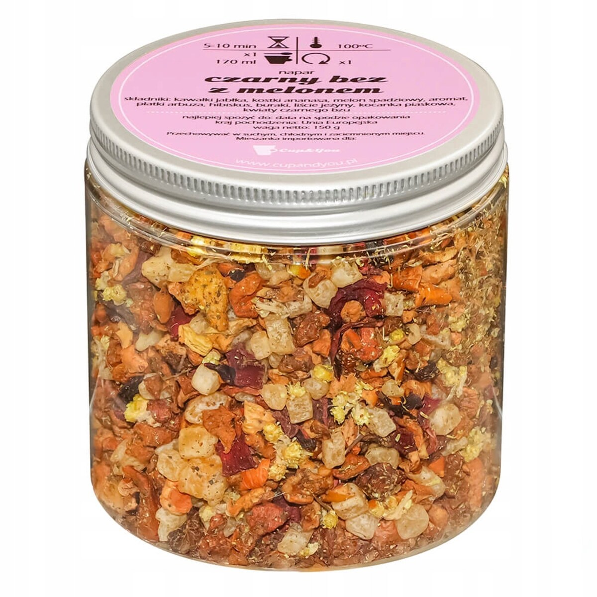 Herbata owocowa CZARNY BEZ Z MELONEM o smaku melona z nutą czarnego bzu - herbata liściasta sypana mieszanka napar susz - gotowa na prezent upominek