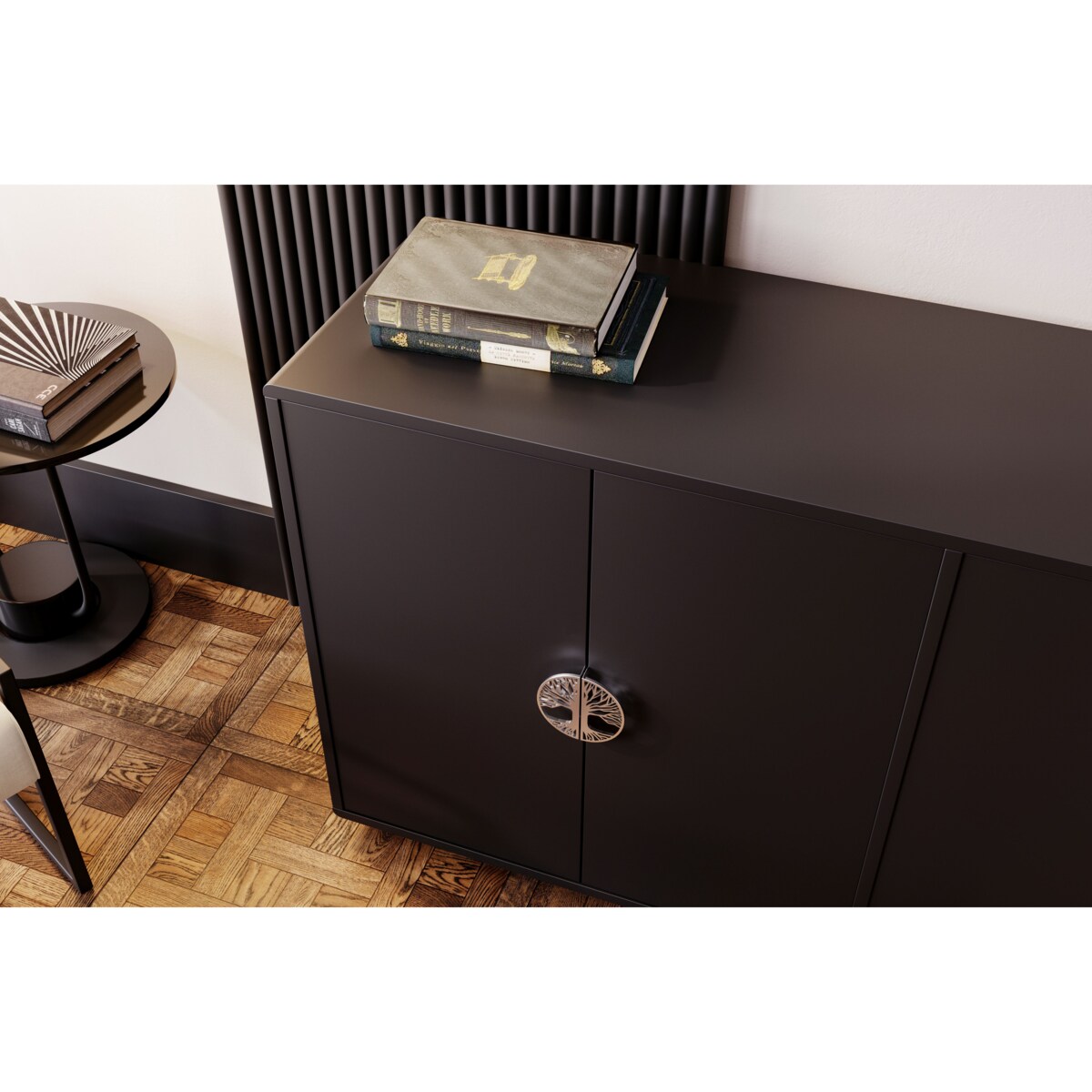 Czarna komoda Dancan LOTTA / szer. 139 cm