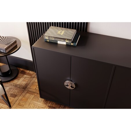 Czarna komoda Dancan LOTTA / szer. 139 cm