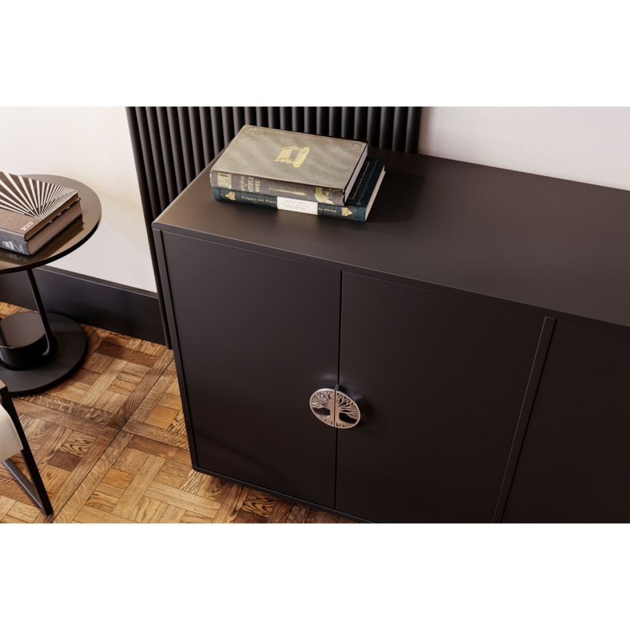 Czarna komoda Dancan LOTTA / szer. 139 cm