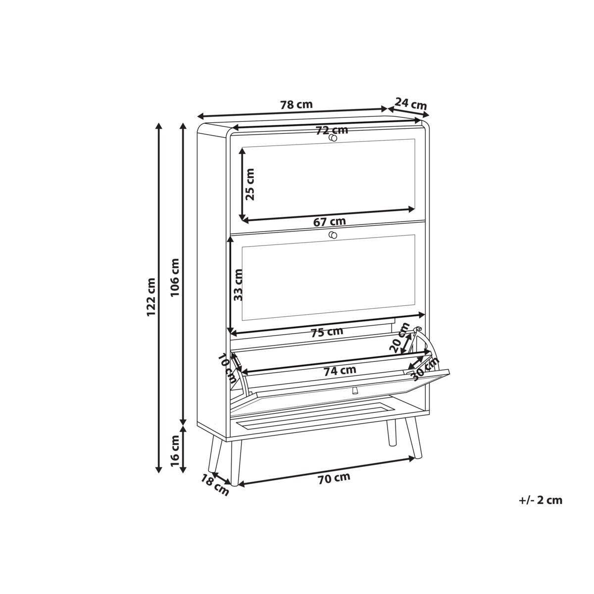 Szafka na buty MOURA Czarny