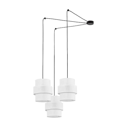 Nowoczesna lampa sufitowa TK Lighting CALISTO WHITE 5975, 3xE27, biało-czarna, regulowana wysokość, do salonu i jadalni