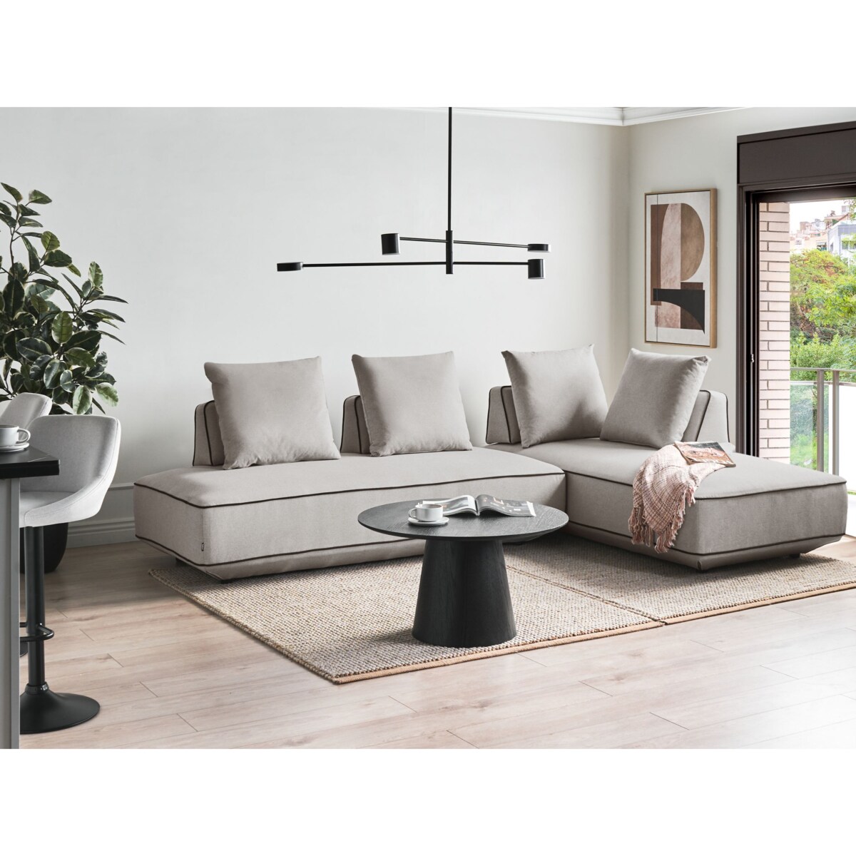 Szezlong SEILLANS Jasnoszary