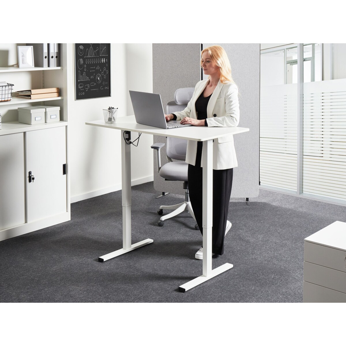 Biurko regulowane elektrycznie TAVARES Biały 120 cm 60 cm