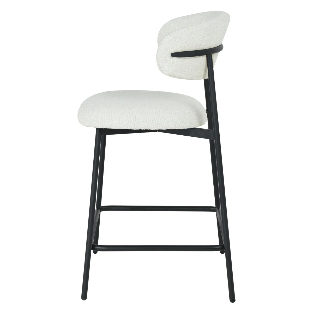 Hoker krzesło barowe kremowe bouclé Fasano