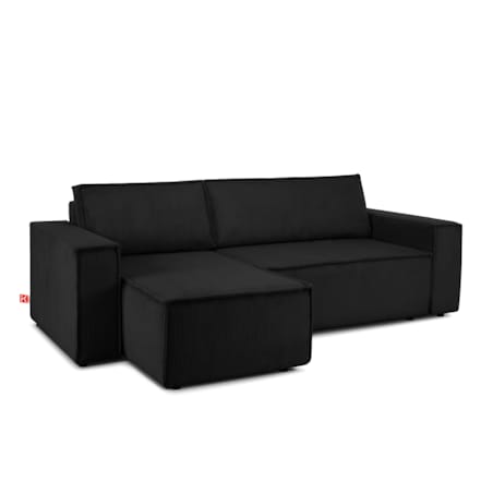 KONSIMO NAPI Uniwersalny narożnik z funkcją spania, czarny, prawy/lewy