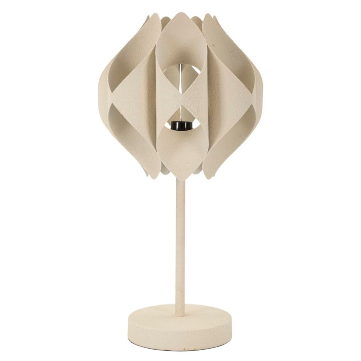 Lampa stołowa Space, kolor kremowy, żelazo, 28 x 28 x 57 cm, 1 x E27, styl nowoczesny, do salonu i sypialni, Mauro Ferretti