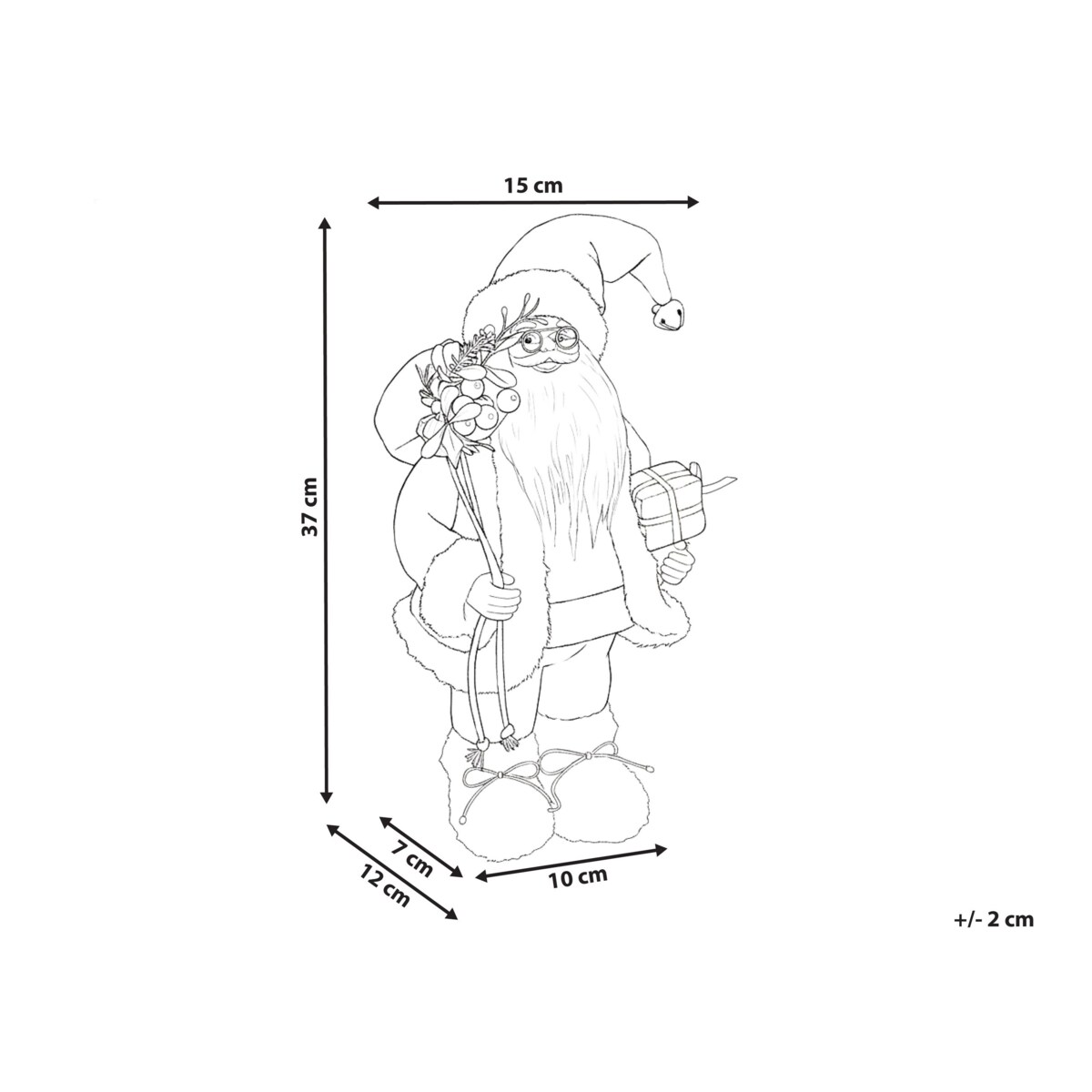 Dekoracja świąteczna MOSVATN Mikołaj 37 cm Czerowny/ zielony