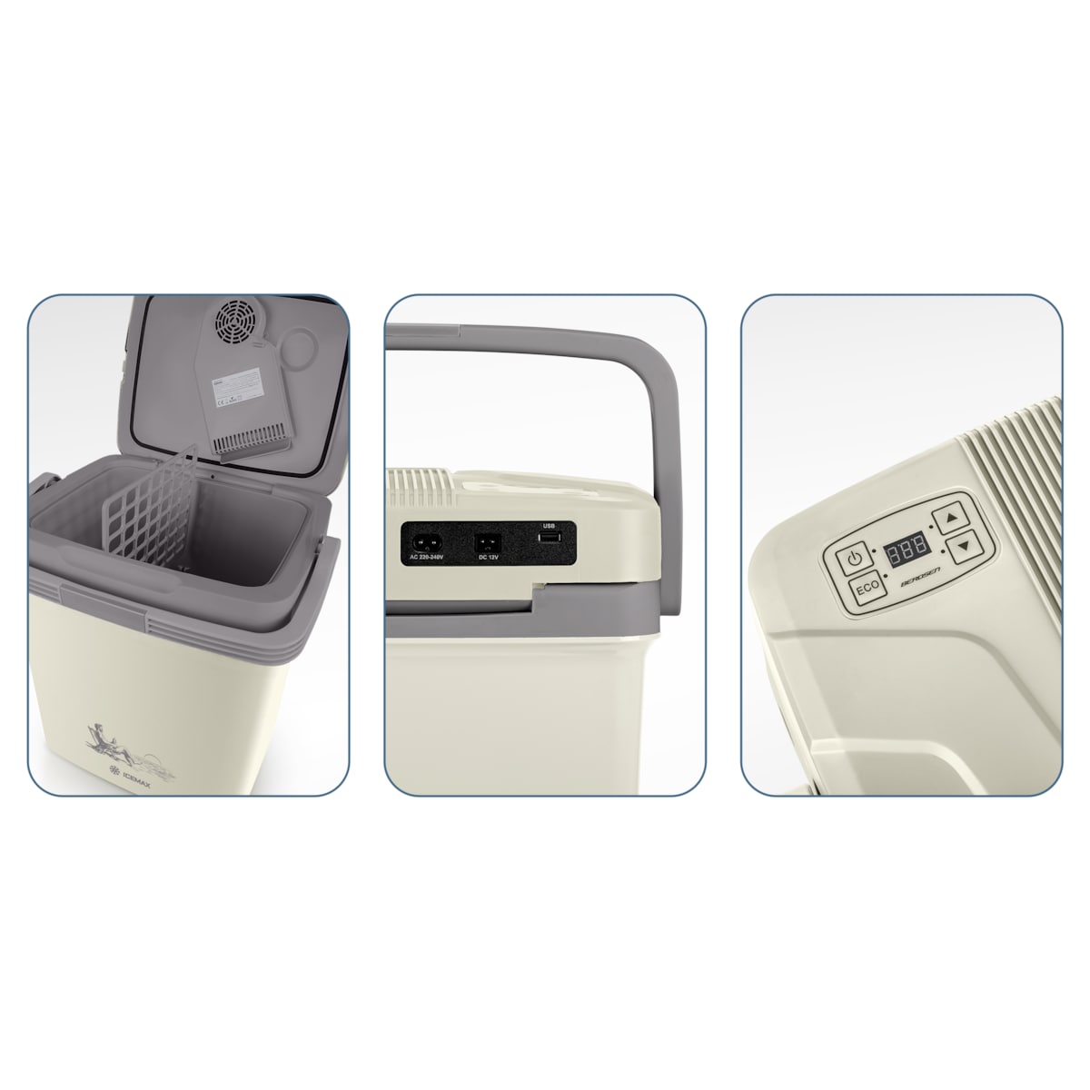 Lodówka turystyczna samochodowa 12V/230V USB funkcja grzania 26l Berdsen