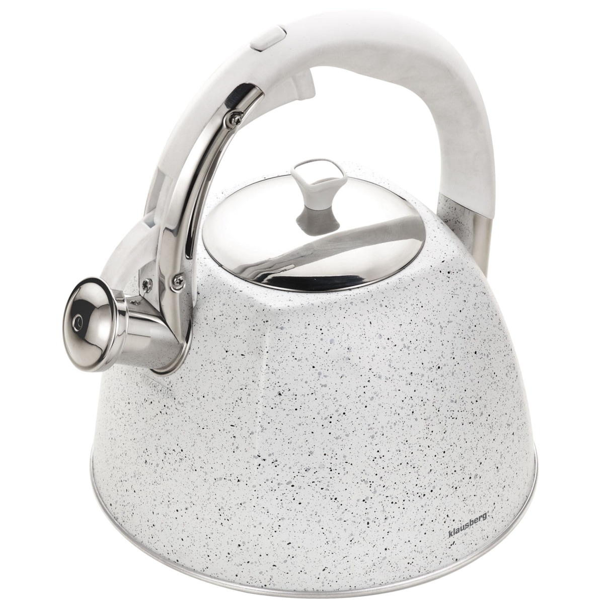 Czajnik stalowy z gwizdkiem biały marmurek 3L indukcja KLAUSBERG