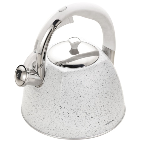 Czajnik stalowy z gwizdkiem biały marmurek 3L indukcja KLAUSBERG