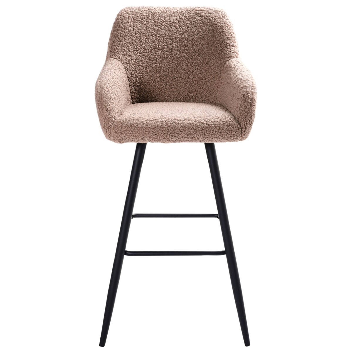 Zestaw 2 krzeseł barowych CASMALIA Boucle Beżowoszary