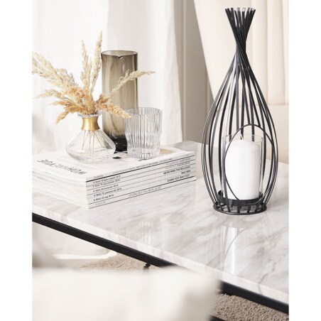 Lampion metalowy 38 cm czarny LOMBOK