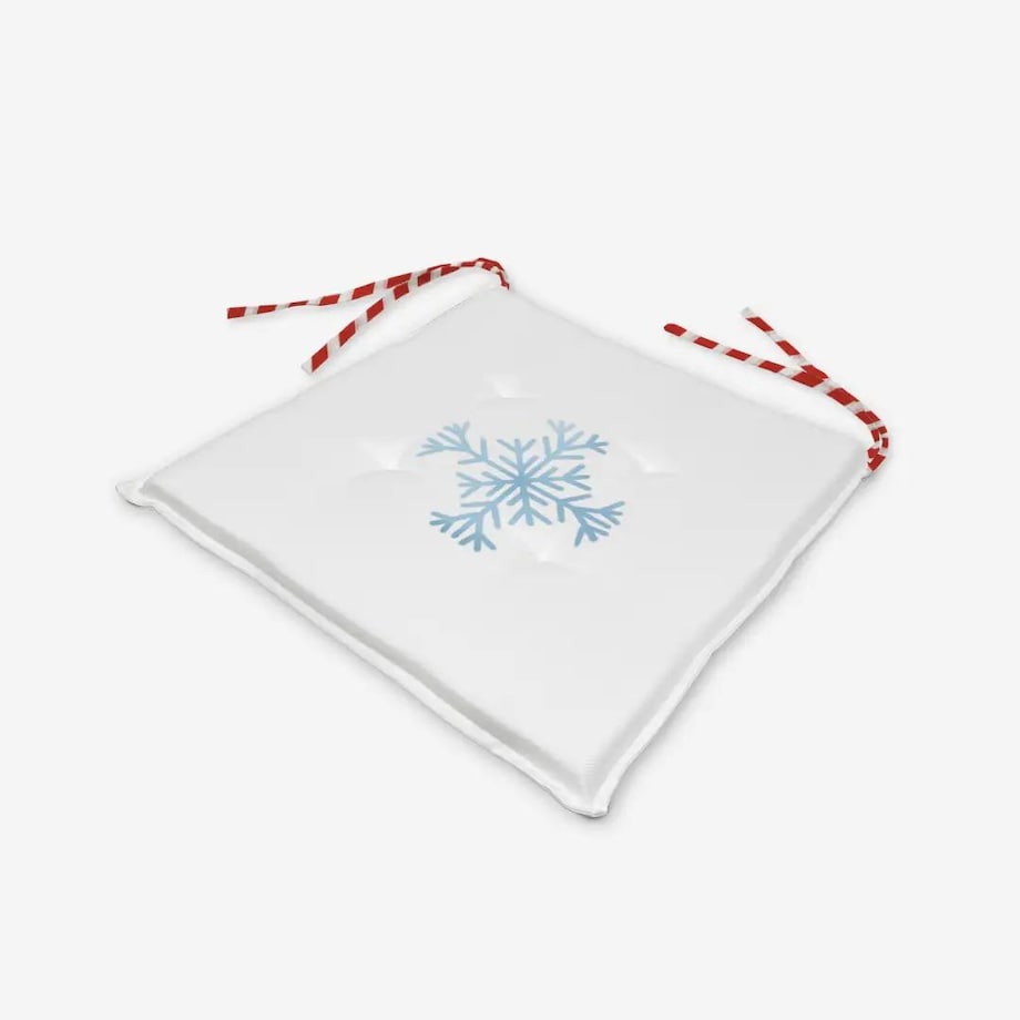 Poduszka świąteczna na krzesło - Minimalistyczna śnieżynka