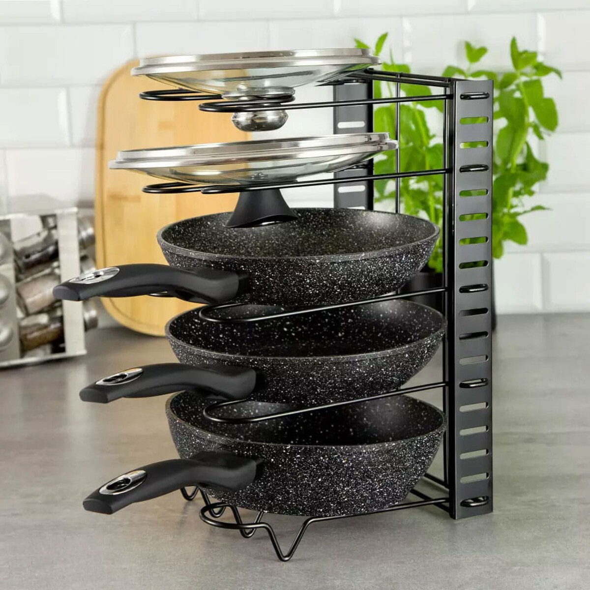 Stojak organizer na patelnie i pokrywki 5-poziomów KINGHOFF