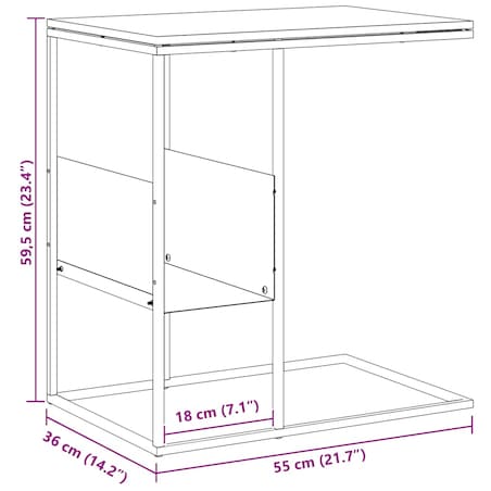 vidaXL Stolik boczny, czarny, 55x36x59,5 cm, materiał drewnopochodny