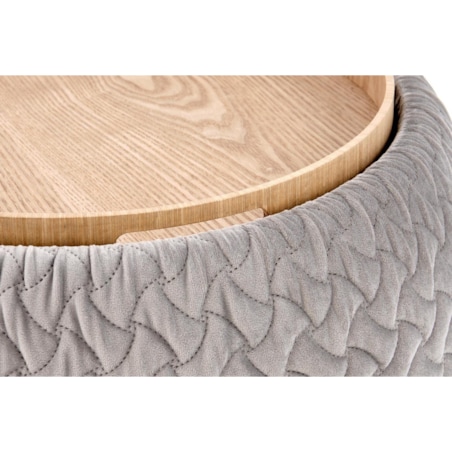 PUFA Z TACĄ Nobo szara ZE SCHOWKIEM tapicerowana