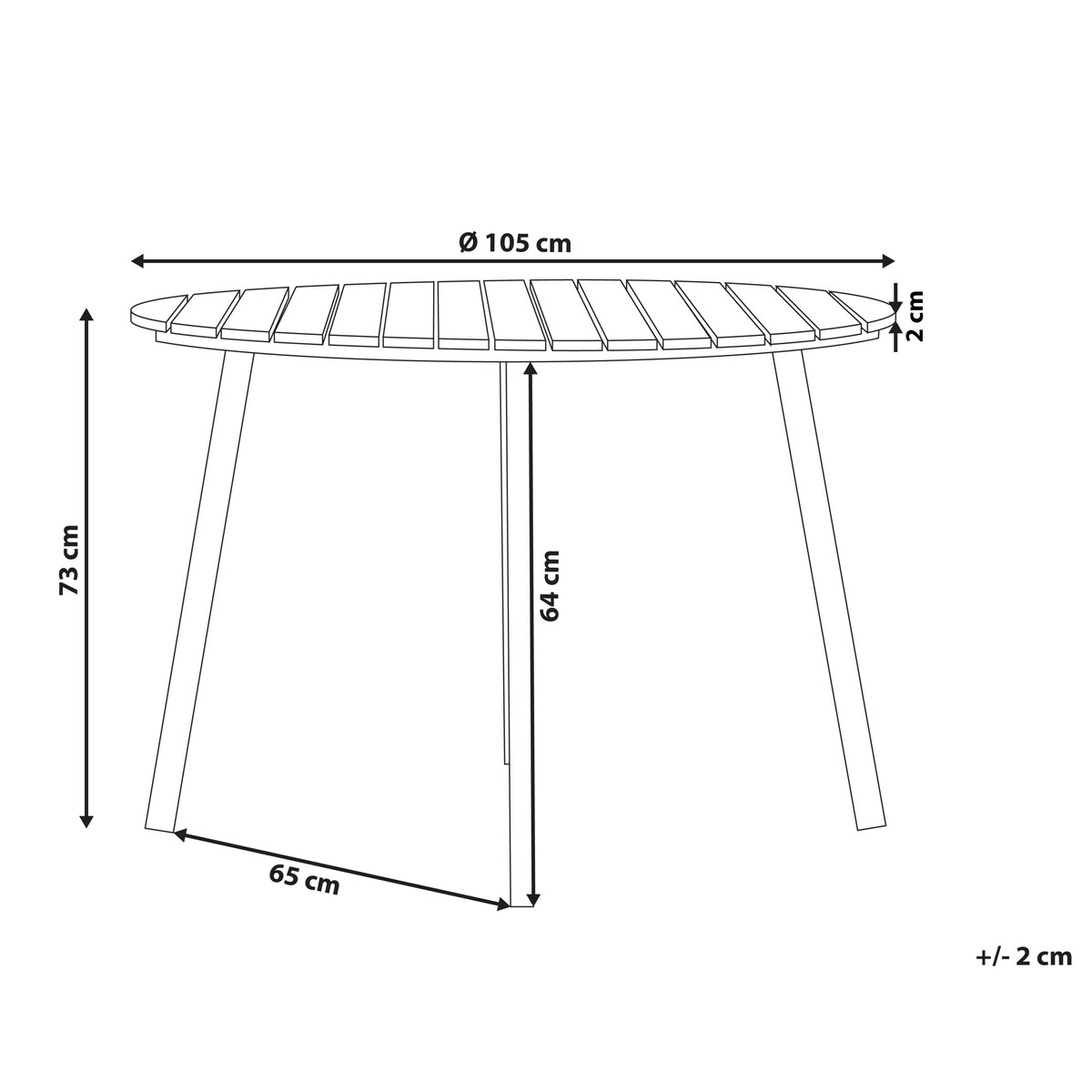 Stół ogrodowy CAVOLI 105 cm 105 cm Brązowy