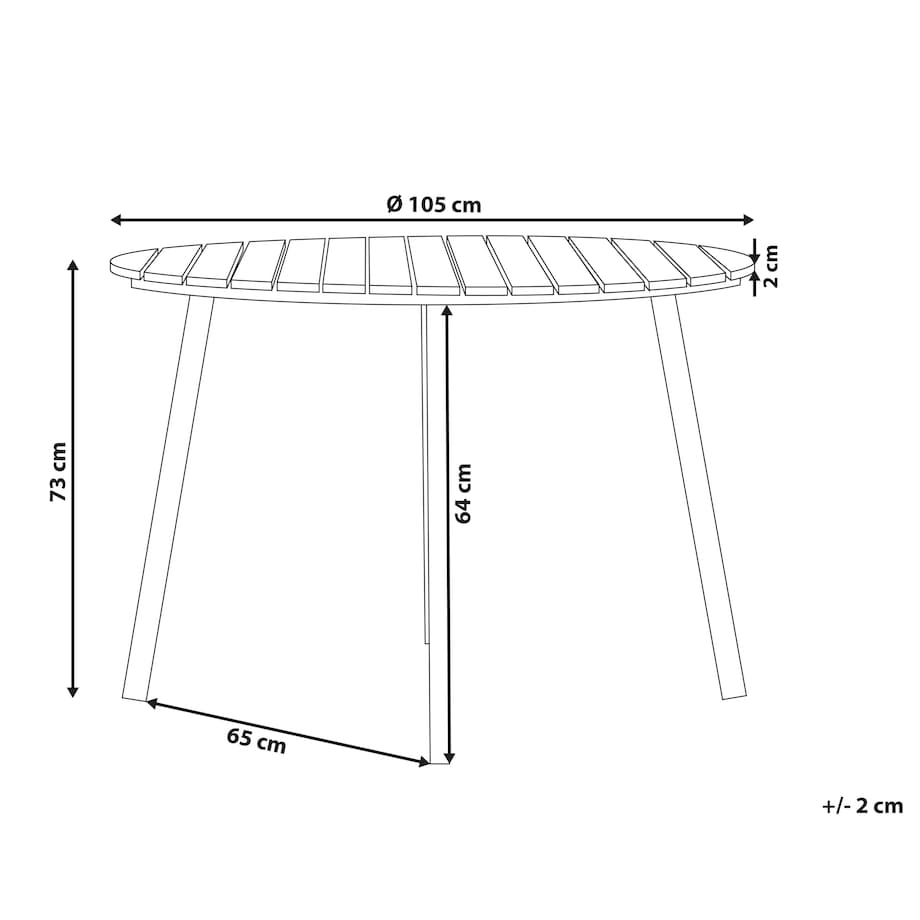 Stół ogrodowy CAVOLI 105 cm 105 cm Brązowy