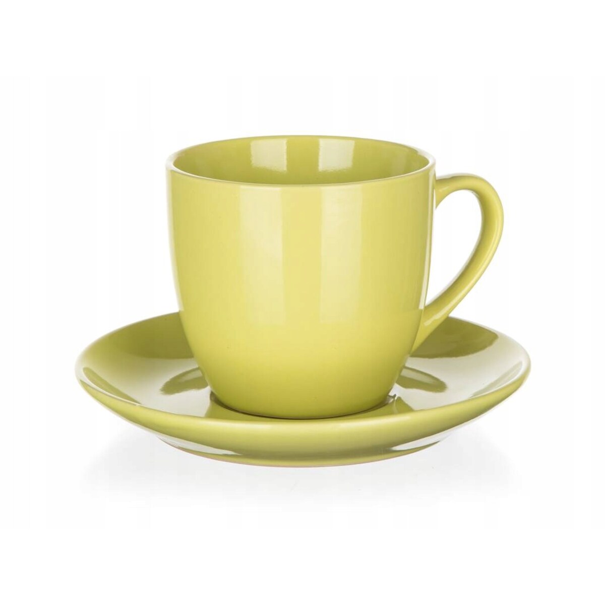 FILIŻANKA + SPODEK zielony jasny 250 ml na espresso kawę herbatkę prezenty