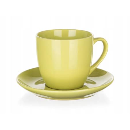 FILIŻANKA + SPODEK zielony jasny 250 ml na espresso kawę herbatkę prezenty