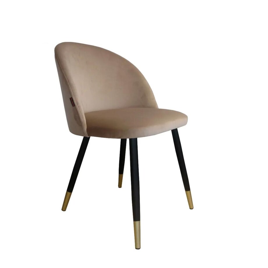 Krzesło CLAUDINE 1 VELVET GOLD beżowe