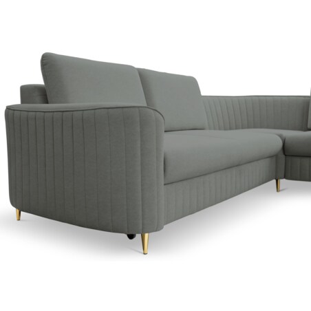 Narożnik z funkcją spania i pojemnikiem na pościel LOREN, grafitowy