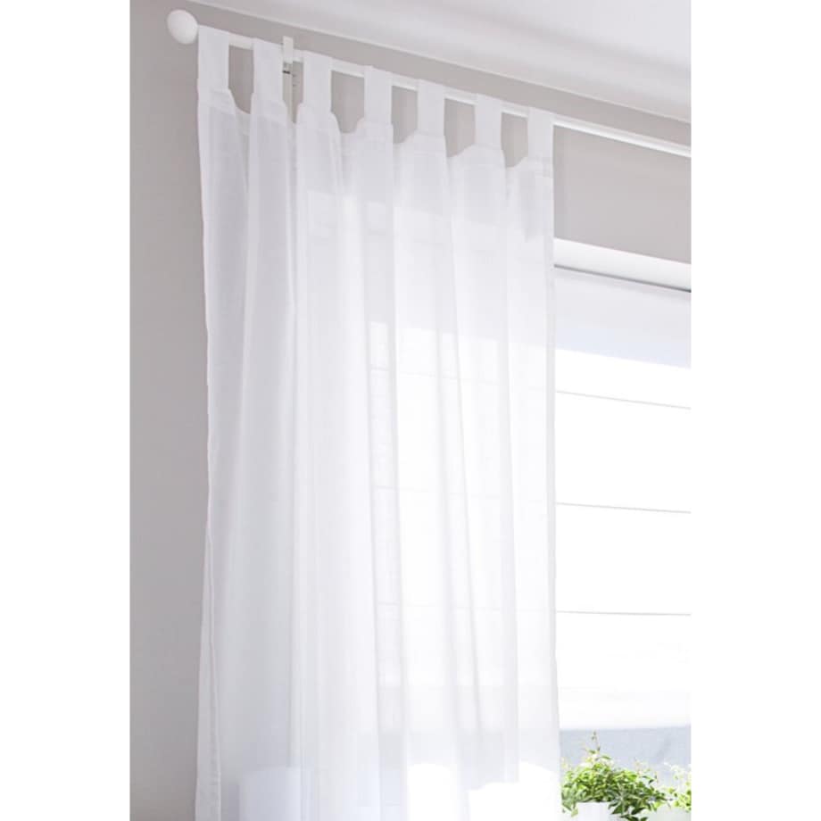 Zasłona na szelkach 1 szt. 130x245 prześwitujący biały