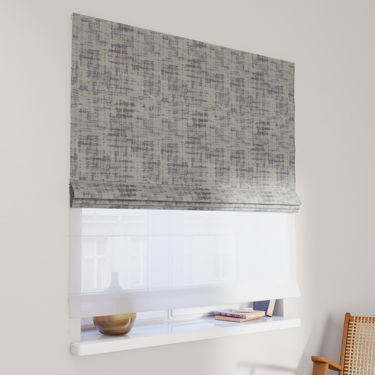 Roleta rzymska Duo, szary beton, Velvet