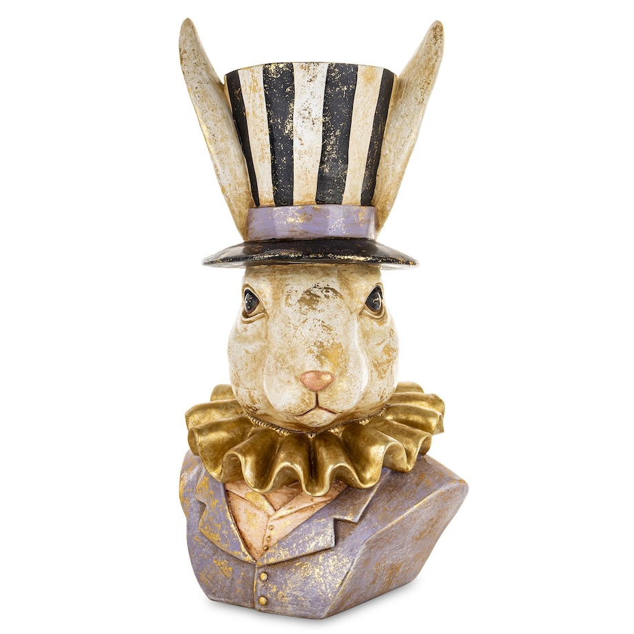 Figurka -popiersie królika 26,5x14x12 cm TORACE w cylindrze