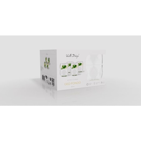 Komplet 4 szklanek z zielonym dnem 450 ml Geo Fondo Green 32194