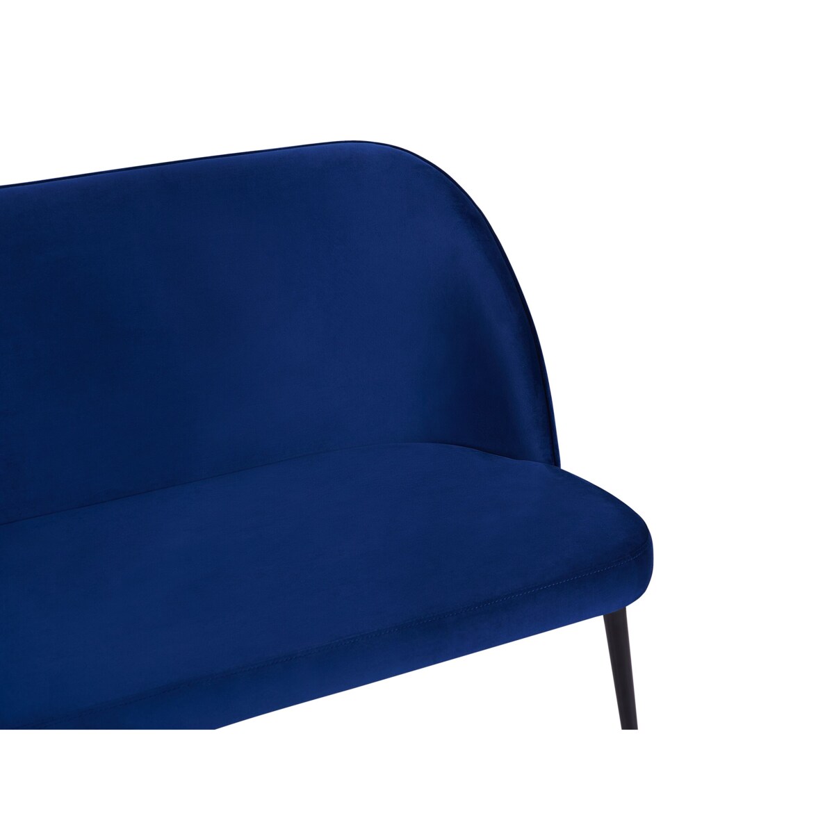 Ławka tapicerowana 2-osobowa welurowa niebieska OSBY