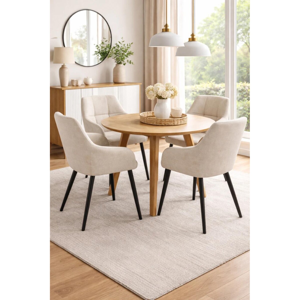 Krzesło tapicerowane nowoczesne NORDI beżowe do salonu biura