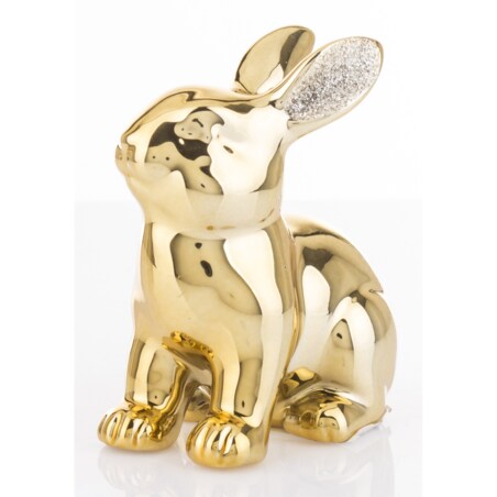 Zajączek siedzący przy koszyczku 12x16x11 cm RESTO - II