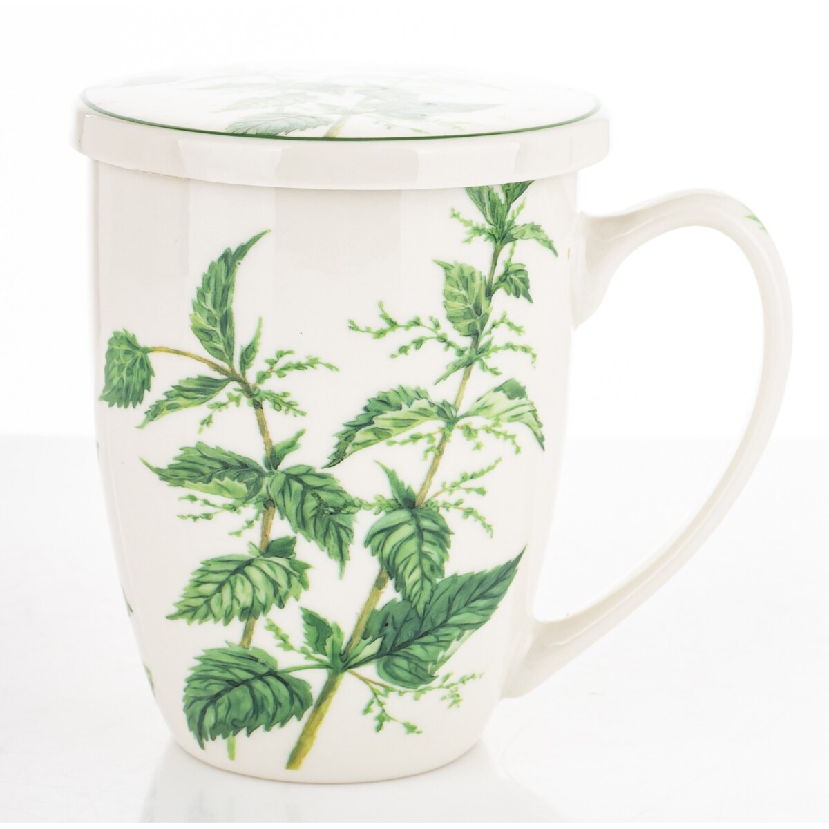 Kubek z zaparzaczem 350 ml w pudełku 12x12x9 cm HERBES pokrzywa