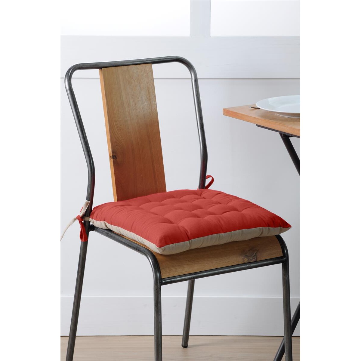 Poduszka na krzesło wiązana DUO, 100% bawełny, 40 x 40 cm