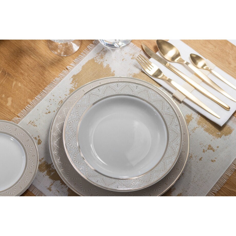 Serwis obiadowy dla 12 osób 44 el. Yvonne Lea Złota G620