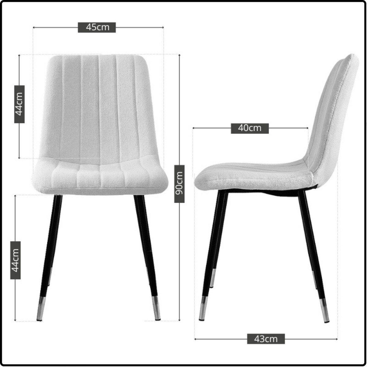 Krzesło pikowane z tkaniny tapicerowane metalowe nogi do jadalni salonu