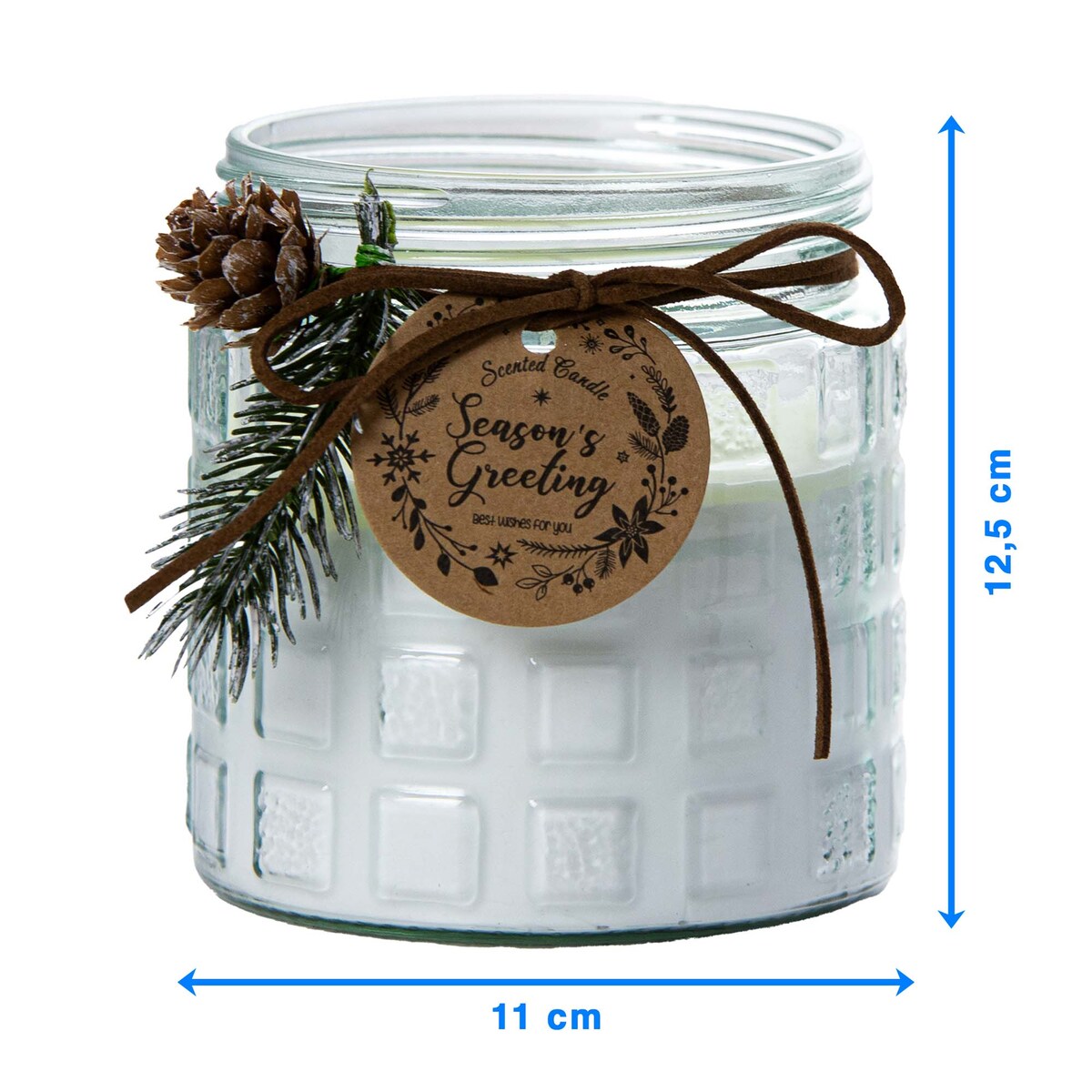 Świeczka Zapachowa Świeca Świąteczna Zapach Drzewny Dekoracja Biała