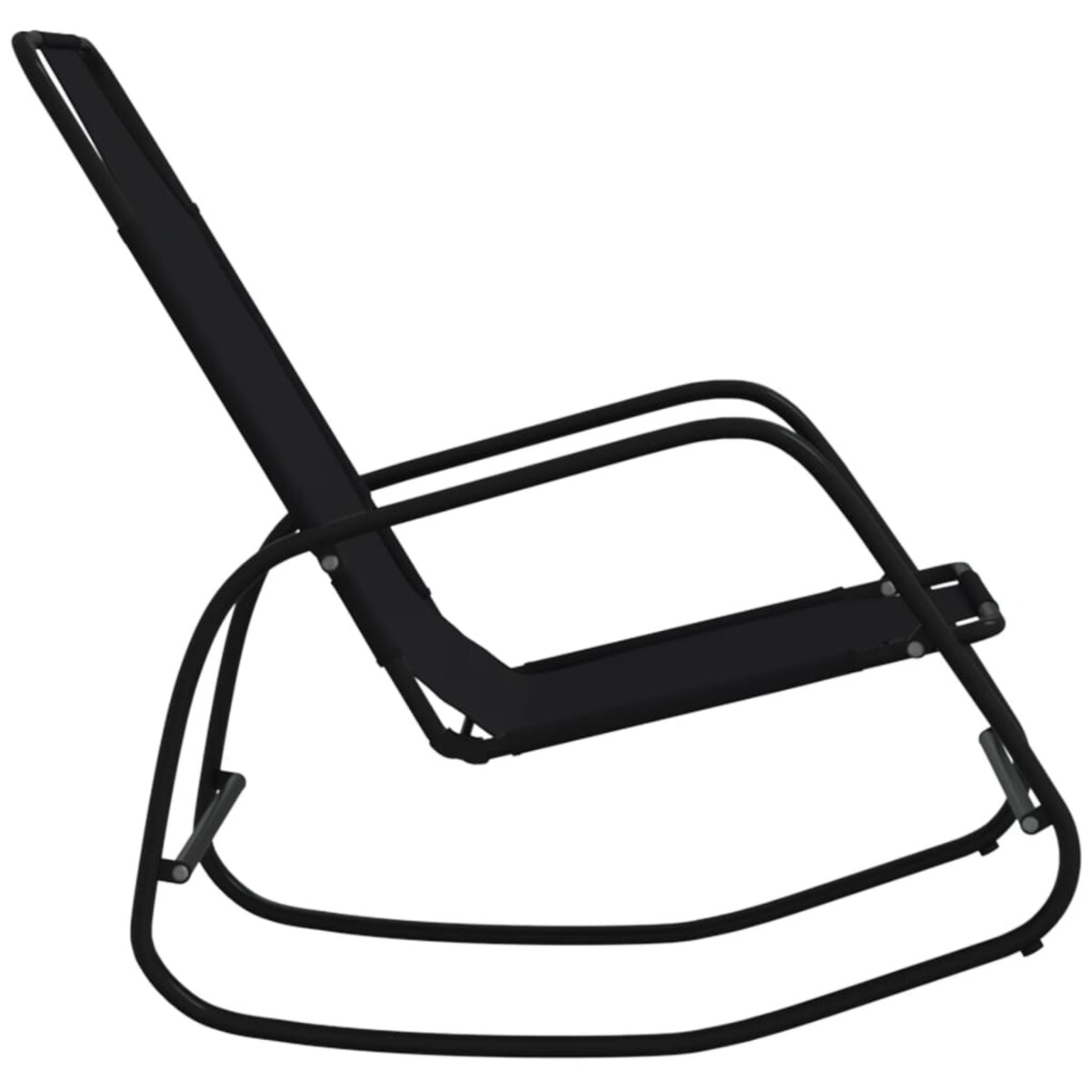 vidaXL Leżak, bujany, czarny, stal i tworzywo textilene