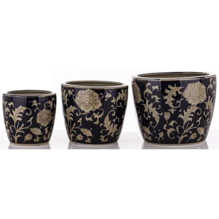 Osłonka 3 szt. ceramiczna 20x26x26 i 18x21x21 i 15x16,5x16,5 cm MARISKA