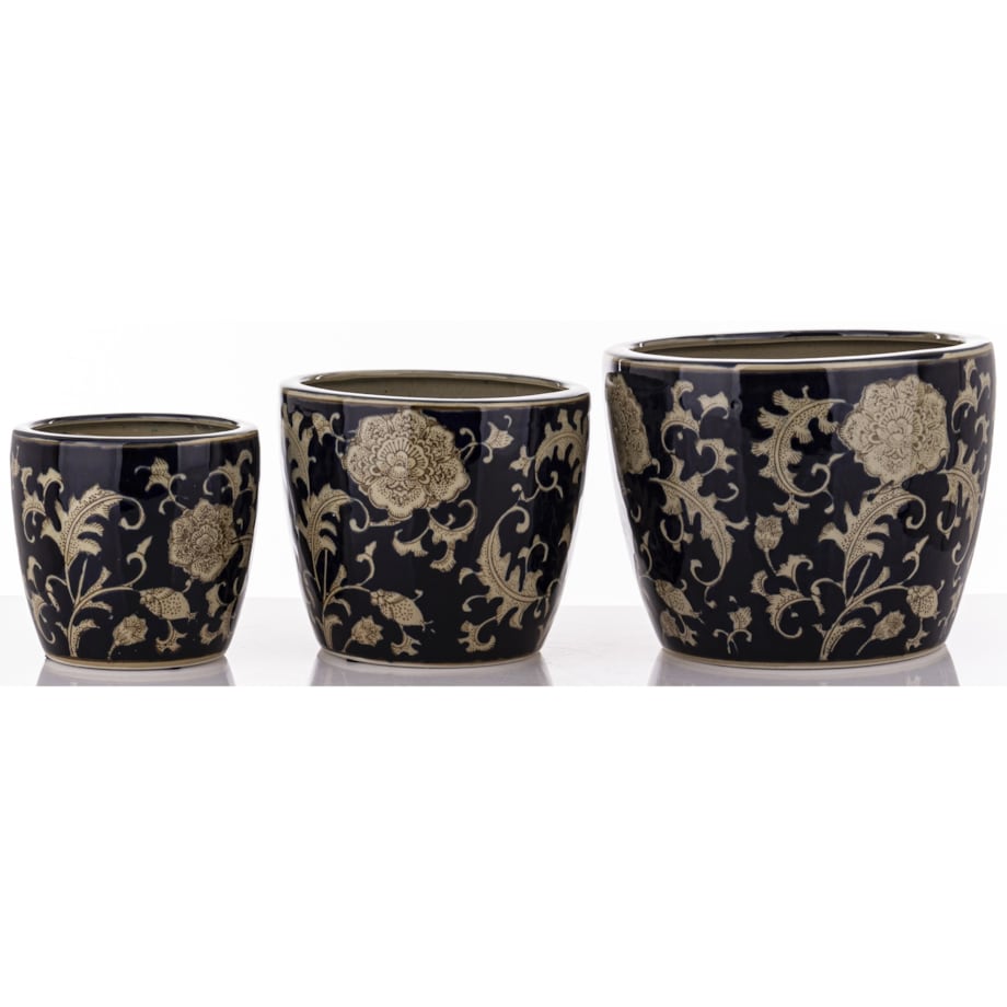 Osłonka 3 szt. ceramiczna 20x26x26 i 18x21x21 i 15x16,5x16,5 cm MARISKA