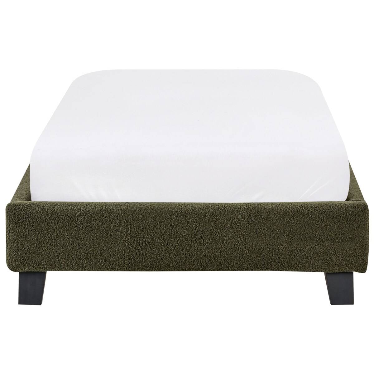 Łóżko bez zagłówka Boucle ROANNE 90 x 200 cm Ciemnozielony