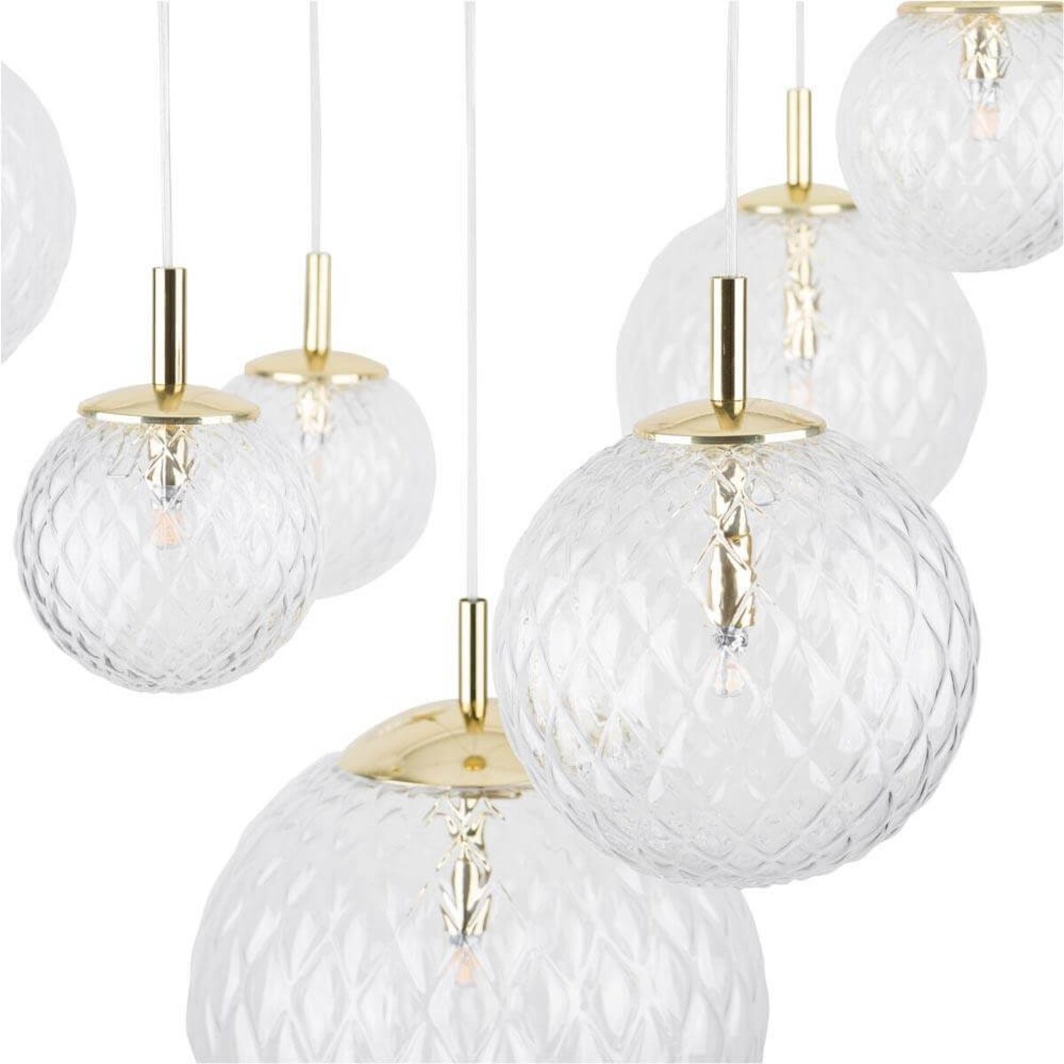 Lampa wisząca nad stół CADIX 4608 TK Lighting okrągła szklana złota