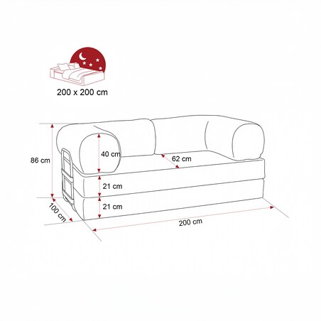 Sofa piankowa MUNO, rozkładana