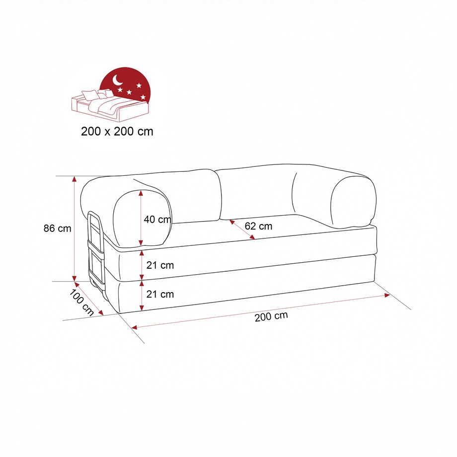 Sofa piankowa MUNO, rozkładana