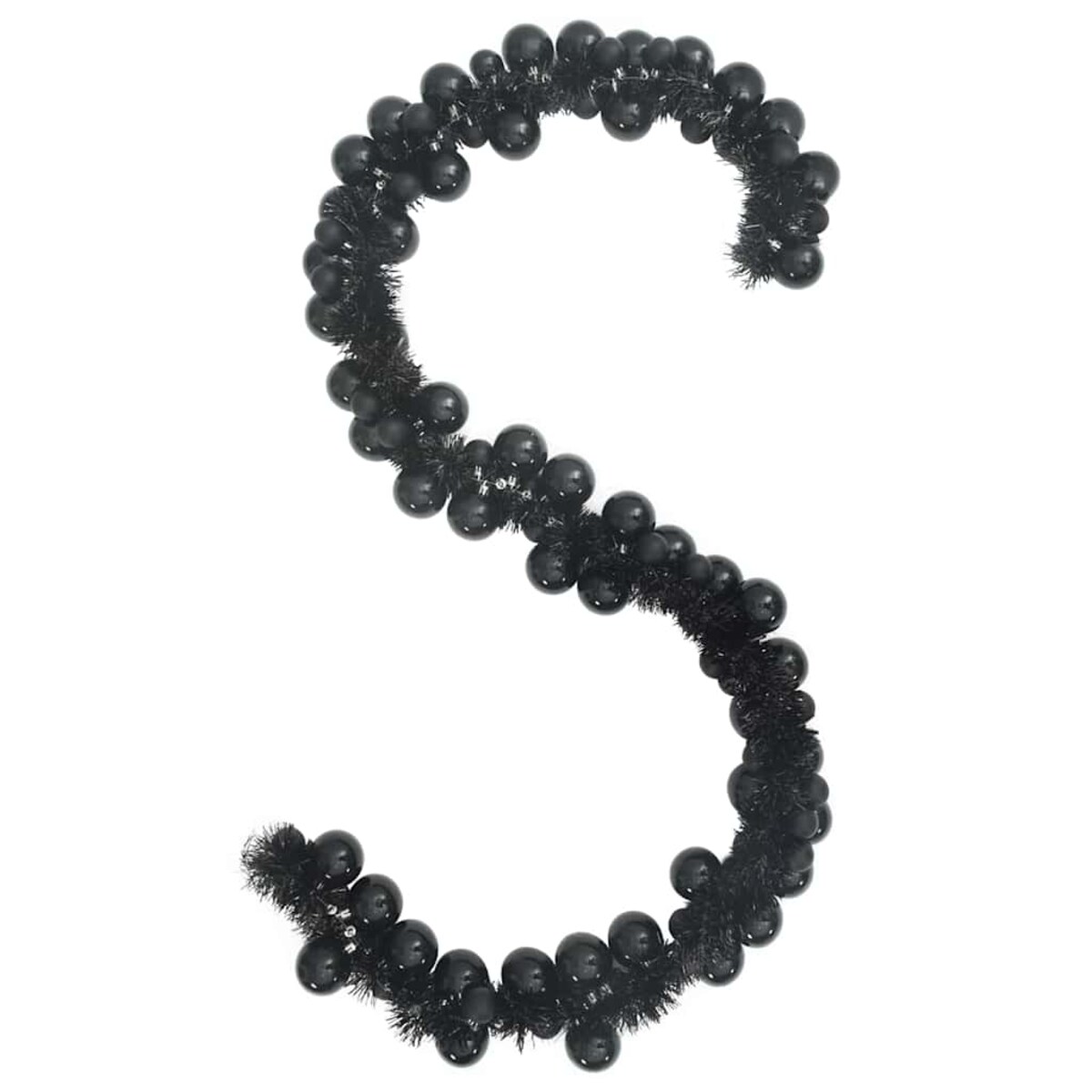 vidaXL Girlanda z bombek świątecznych Czarny 186 cm polistyren